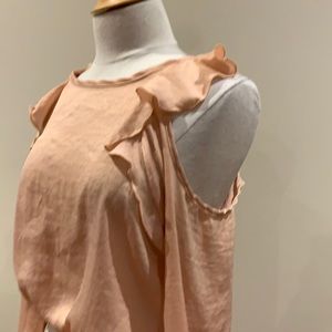 Blush/salmon colours blouse cold shoulder size M